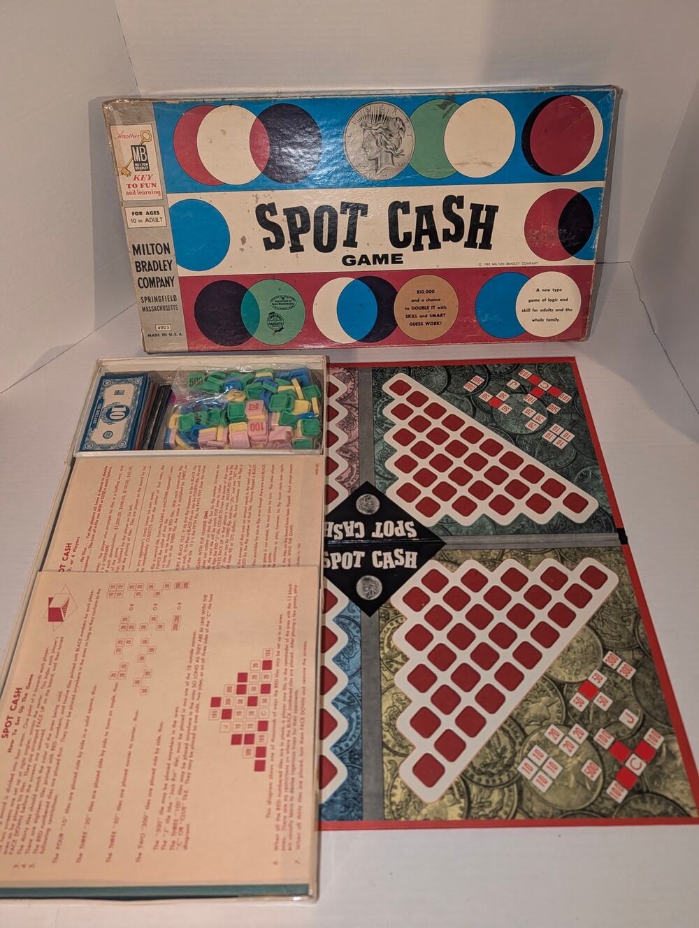 Vintage 1059 Spot Cash Board Game Milton Bradley Company